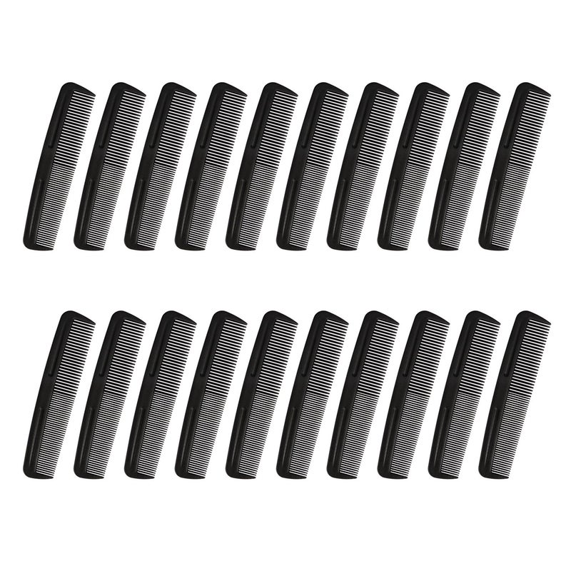 Cubaco 5 inch Hair Comb Pocket Size Mini Bulk Combs Perfect for Travelling, 20 Pack Black Combs for Unisex, Salon Barber Comb for All Hair Types - Image 1
